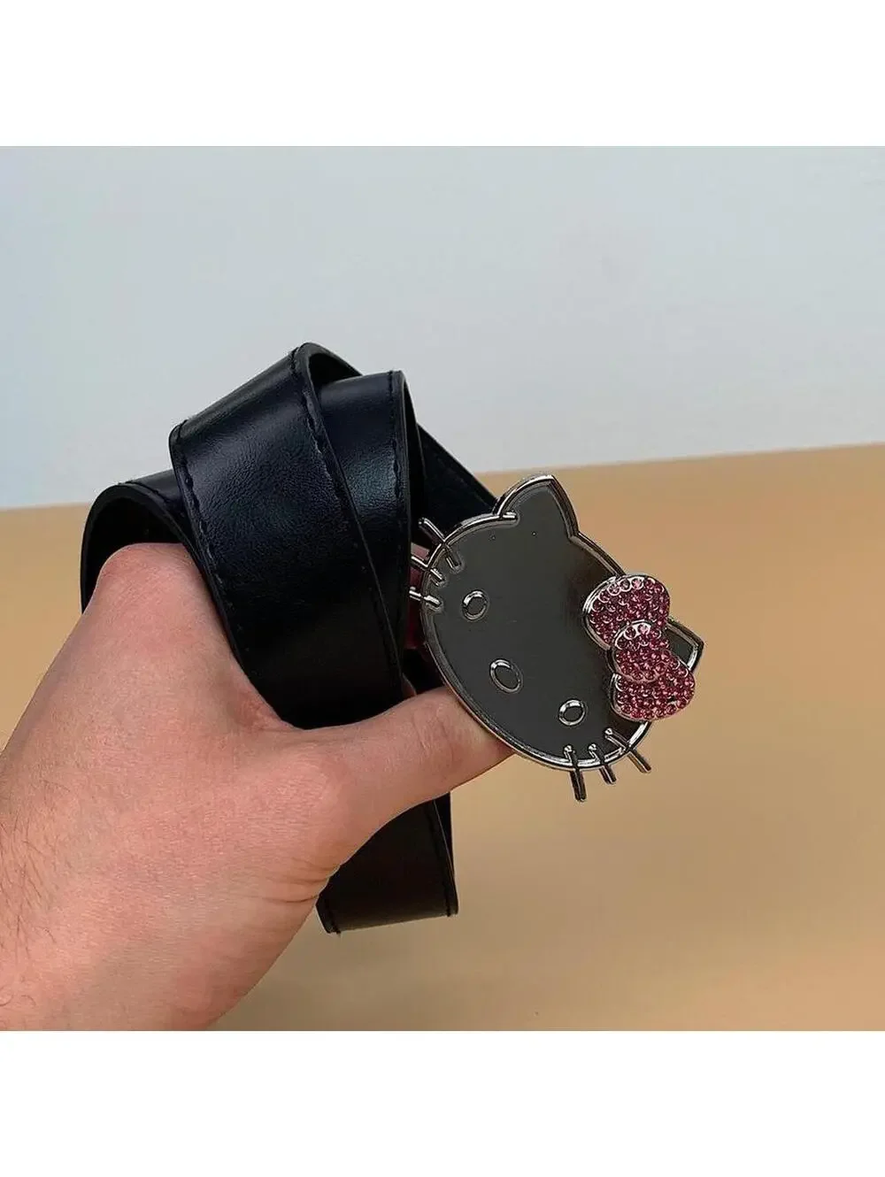 Y2K Black Pink Hello Kitty Belt